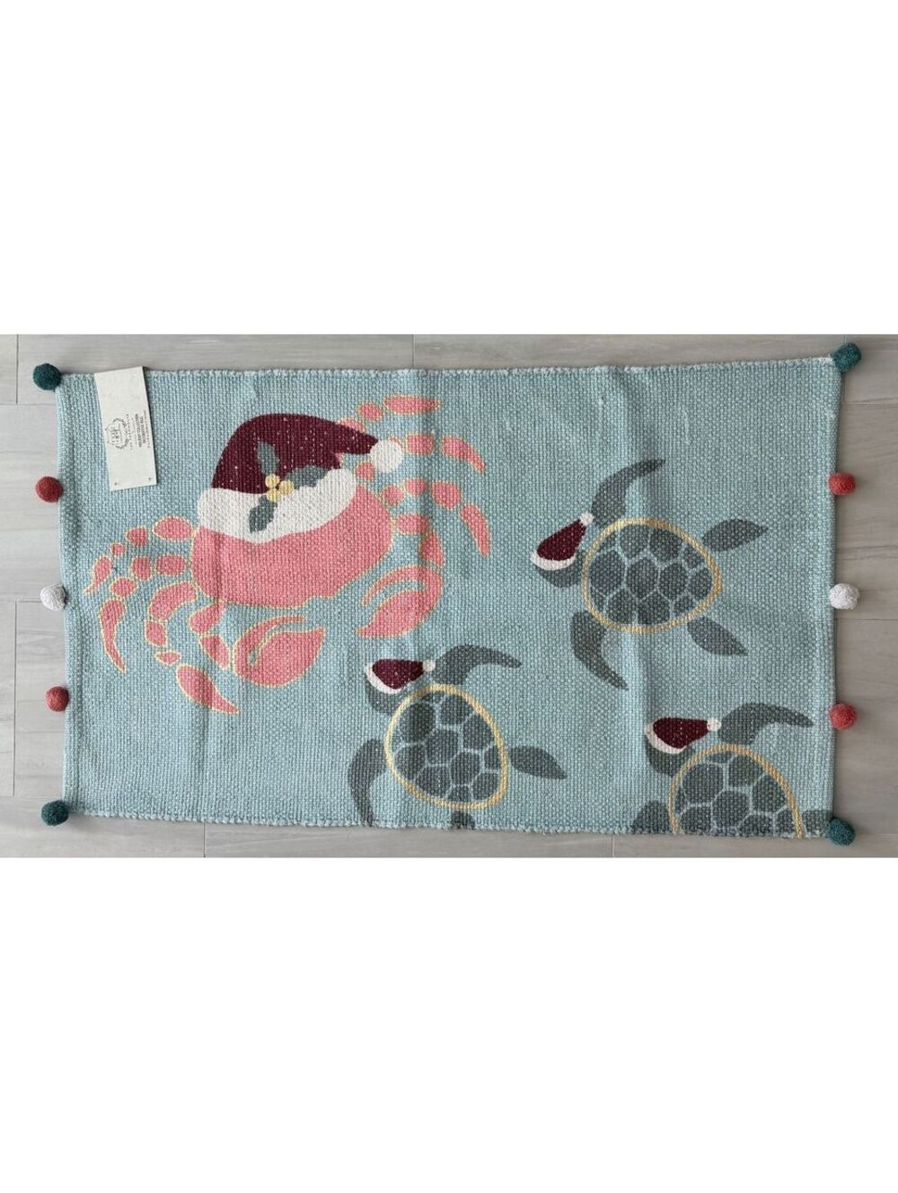 The Farmhouse Holiday Collection Decorative Rug Santa Crab & Sea Turtles